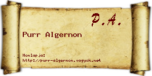Purr Algernon névjegykártya